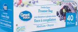 Walmart Great Value zipper seal freezer bags offer