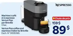 Walmart Vertuo Pop coffee and espresso maker by Breville offer