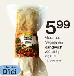 Avril Gourmet Végétarien sandwich offer