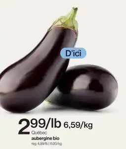 Avril Québec aubergine bio offer
