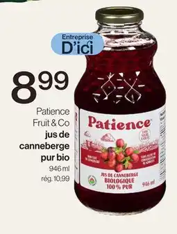 Avril Patience Fruit & Co jus de canneberge pur bio offer