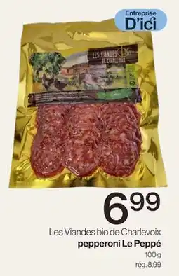 Avril Les Viandes bio de Charlevoix pepperoni Le Peppé offer