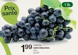 Avril Californie raisins bleus bios offer