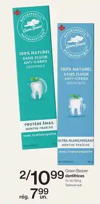Avril Green Beaver dentifrices offer