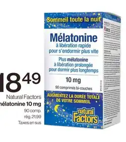 Avril Natural Factors Melatonin 10 mg offer
