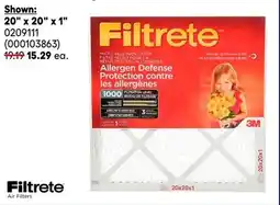 RONA Filtrete 20 x 20 x 1 MPR1000 1, 2 and 4 furnace filters sold individually offer