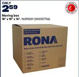 RONA Moving box 18 x x 18 x 16 offer
