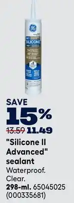 RONA GE Silicone II Advanced sealant 298-ml offer
