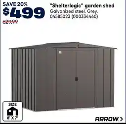RONA Shelterlogic garden shed Galvanized steel. Grey offer