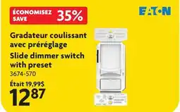 Home Hardware Slide dimmer switch with preset offer