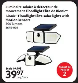 Home Hardware Bionic Floodlight Elite solar lights with offer