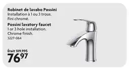 Home Hardware Possini lavatory faucet 1 or 3 hole installation. Chrome finish offer