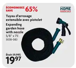 Home Hardware Expanding garden hose with nozzle 5/8 x 75' offer