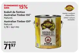Home Hardware Australian Timber Oil Natural. 3,78 l offer