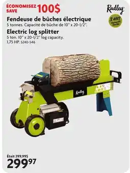 Home Hardware Electric log splitter offer