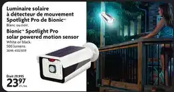 Home Hardware Bionic Spotlight Pro solar powered motion sensor White or black. 500 lumens offer