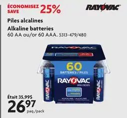 Home Hardware Alkaline batteries 60 AA ou/or 60 AAA offer