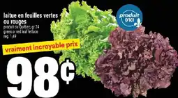 Super C Laitue en feuilles vertes ou rouges offer