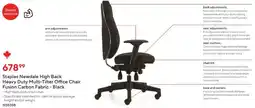 Staples Staples Newdale High Back Heavy Duty Multi-Tilter Office Chair Fusion Carbon Fabric - Black offer