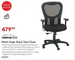 Staples Mesh High-Back Tast Chair offer