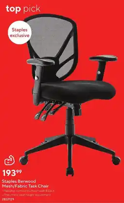 Staples Staples Berwood Mesh/Fabric Task Chair offer
