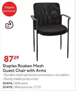 Staples Staples Roaken Mesh Guest Chair with Arms offer