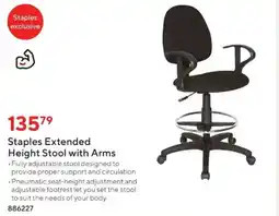 Staples Staples Extended Height Stool with Arms offer