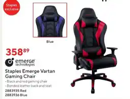 Staples Staples Emerge Vartan Gaming Chair offer