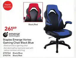 Staples Staples Emerge Vortex Gaming Chair Black Blue offer