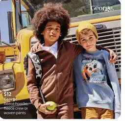 Walmart George fleece hoodie, fleece crew or woven pants offer