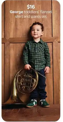 Walmart George toddlers' flannel shirt and pants set offer