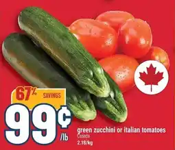 Marché Adonis Green zucchini or italian tomatoes offer