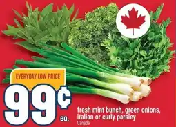 Marché Adonis Fresh mint bunch, green onions, italian or curly parsley offer