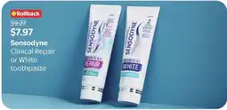 Walmart Sensodyne Clinical Repair or White toothpaste offer
