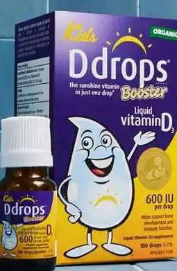 Walmart Kids Ddrops Booster liquid vitamin D3 offer