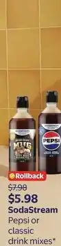 Walmart SodaStream Pepsi or classic drink mixes offer