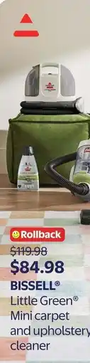 Walmart BISSELL Little Green Mini carpet and upholstery cleaner offer