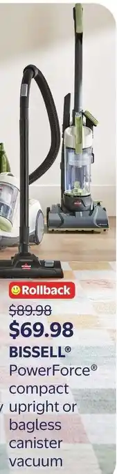 BISSELL PowerForce compact upholstery upright or bagless canister vacuum