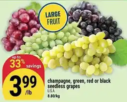 Marché Adonis Champagne, green, red or black seedless grapes offer