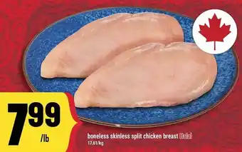 Boneless skinless split chicken breast