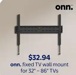Walmart onn. fixed TV wall mount for TVs offer