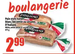 Bonanza Pain style italien blanc, blé entier ou sésame offer