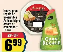 Marché Adonis Nuovo gran regale or Irrésistible Artisan triple cream or camembert offer