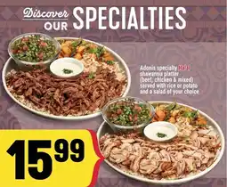 Marché Adonis Adonis specialty shawarma platter offer