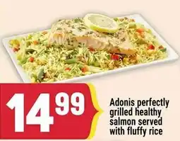 Marché Adonis Adonis perfectly grilled healthy salmon served with fluffy rice offer