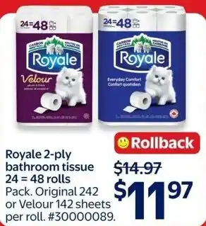 Royale 2-ply bathroom tissue 24 48 rolls