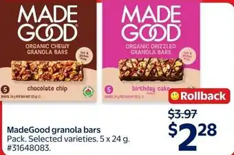 MadeGood granola bars