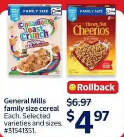 Walmart General Mills family size cereal offer