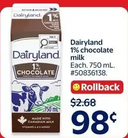 Walmart Dairyland 1% chocolate milk offer
