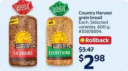Walmart Country Harvest grain bread offer